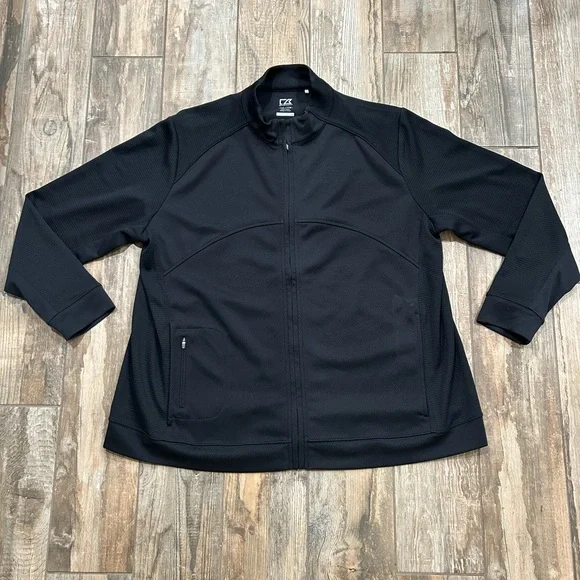 Women’s long sleeve Black Zip Up XXXL 3X Jacket Coat with Front Zip Pocket NWOT - Picture 1 of 5